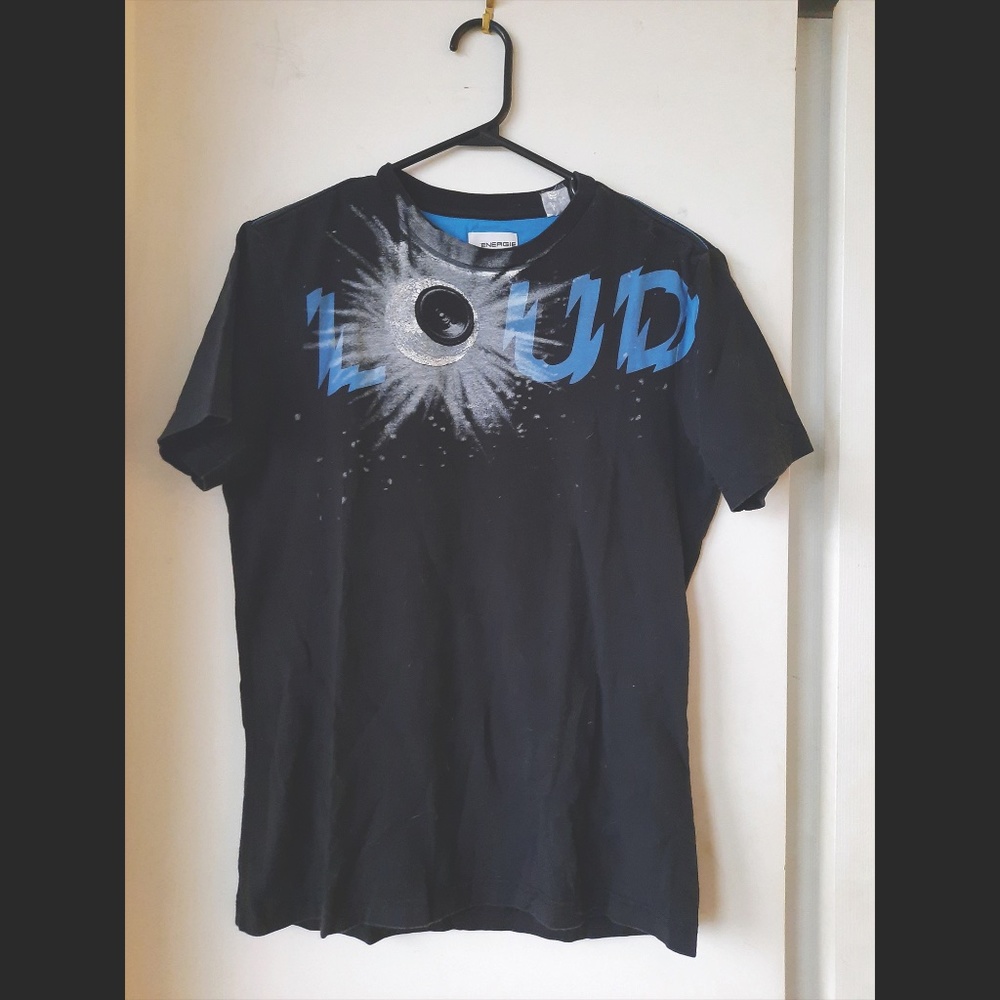 2 for $30 / Men's Energie T-shirt with blue "loud" Print